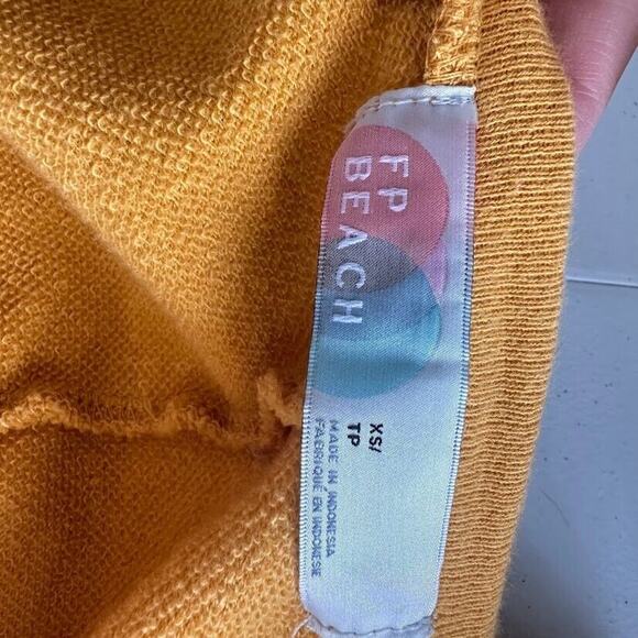 Free People Beach Neptune Square Tunic in Sun Size XS Terry Cloth Wrap Yellow - Picture 11 of 11